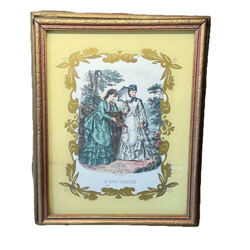 Vintage Gold Ornate Jewelry Box La Mode Illustree French Fashion Print 11x8.5